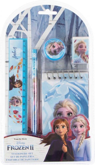 Kids Licensing Παιδικό Σετ Γραφικής Ύλης με Μολύβι, Ξύστρα, Γόμα, Σημειωματάριο και Χάρακα 5τμχ