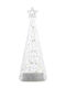 Sirius Χριστουγεννιάτικο Γυάλινο Κερί Λευκό Μπαταρίας