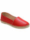Women's Leather Espadrilles Red