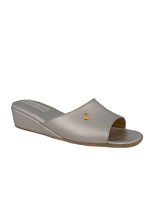 Leather Women's Winter Slippers Silver 34/46 Silver
