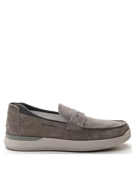 Stonefly Men's Suede Moccasins Gray