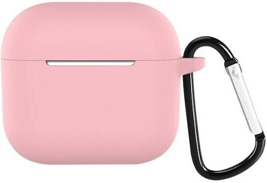 Devia Θήκη Σιλικόνης με Γάντζο σε Ροζ χρώμα για Apple AirPods 3