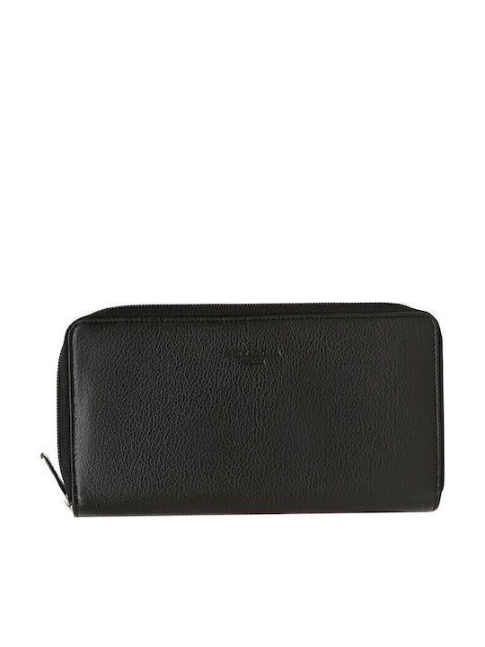 Hexagona Large Leather Women's Wallet Black