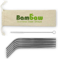 Bambaw Metallische Silberne Strohhalme