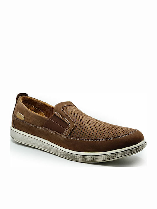 Ανατομικά Δερμάτινα Ανδρικά Slip-On Καφέ