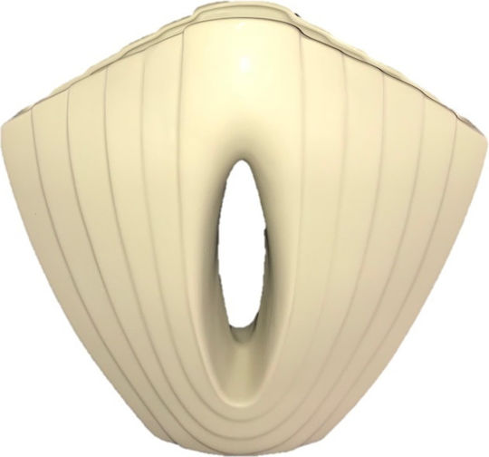 Casa Vogue Διακοσμητικό Βάζο Κεραμικό Μπεζ Φ35xΥ32cm