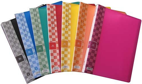 Sunfull Clipboard Flexible with 50 plastic sleeves Slides for Paper A4 Fuchsia 1pcs