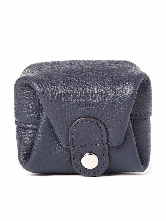 Hexagona Small Leather Women's Wallet Coins Blue