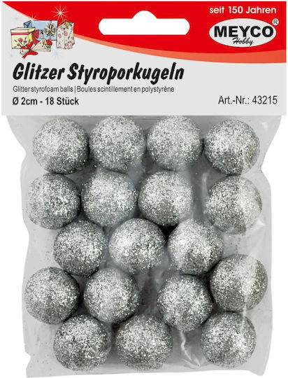 Meyco Element decorativ pentru proiecte DIY Silver 18buc