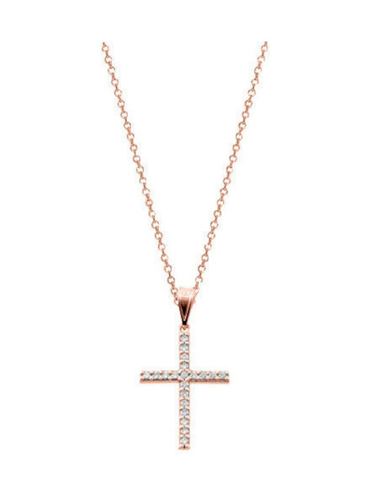 Rosé Vergoldet Kreuz mit Kette