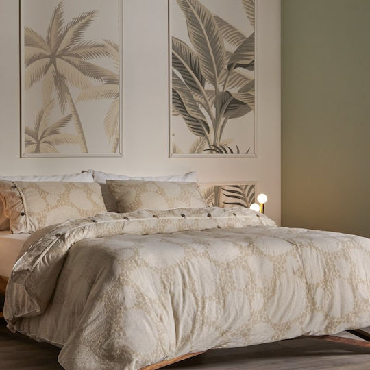 Hauz Σετ Υπέρδιπλη 230x250cm Limited Edition Flower Queen Εκρού