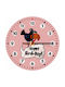 Koupakoupa Happy Bird Day Wall Clock Wooden Pink Ø19cm