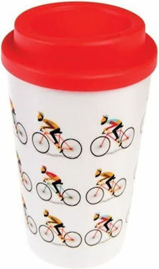 Pyramid International Cyclists Cup Glass Thermos Plastic 350ml White