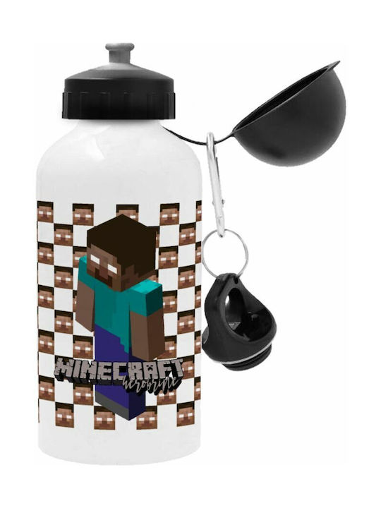 Koupakoupa Minecraft Herobrine Μεταλλικό Cycling Aluminum Water Bottle 500ml White