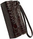 Krusell Croco Leather Sock & Pouch Καφέ