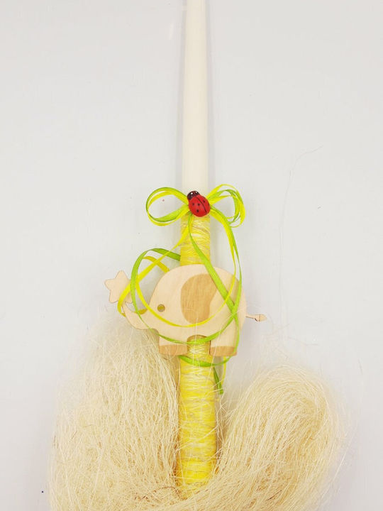Easter Candle Round Elephant Led Straw 3-4 Years 5-7 Years White