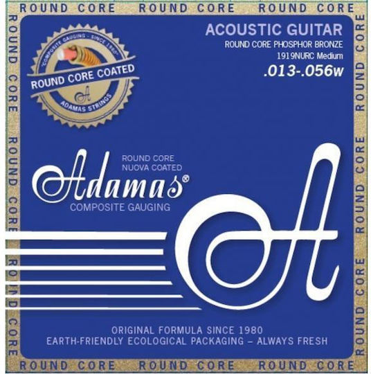 Adamas 1919-nurc Nuova Coated Σετ Χορδών Phosphor Bronze Ακουστικής Κιθάρας 13 - 56"