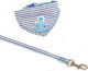 Croci Dog Leash/Lead Strap Nylon Set Collar Bandana in Blue color