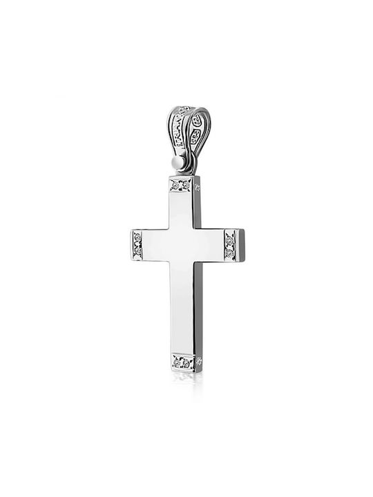 Triantos White Gold Cross 14K