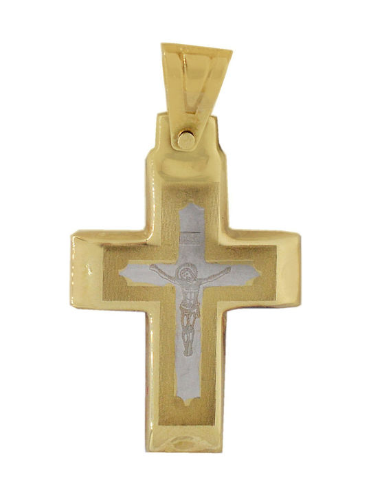 Mertzios.gr Gold Cross 14K with the Crucified