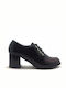 Women's Patent Leather Oxford Boots Black