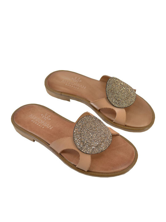 Dermatina 100 Leder Flache Sandalen für Damen i...