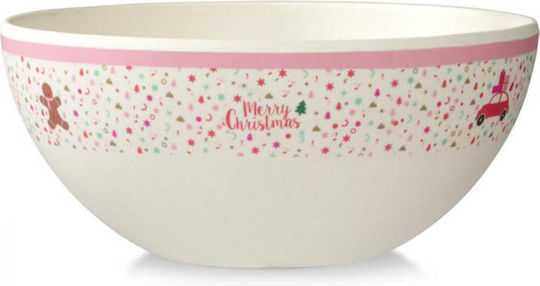 blokker Serving Bowl Round made of Bamboo Pink with Diameter 15cm