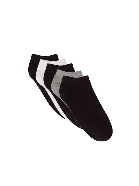FMS Damen Einfarbige Socken Black-Grey-White 5Pack