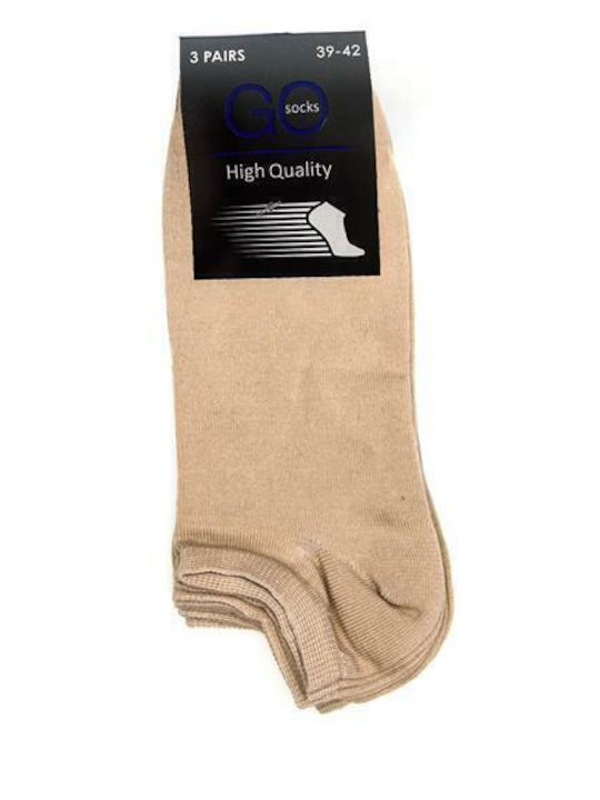 Sensi Men's Solid Color Socks Beige 3Pack