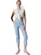 Damen Stoff Hose Hellblau