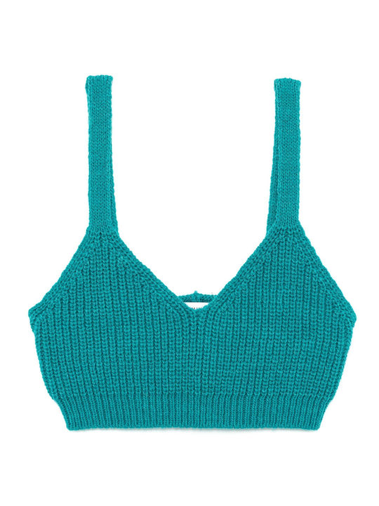 Lumina pentru Femei Crop Top cu Bretele Verde