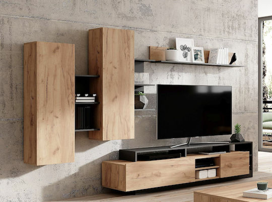 Wohnzimmer TV-Einheit Charcoal L260xB30xH171.5cm
