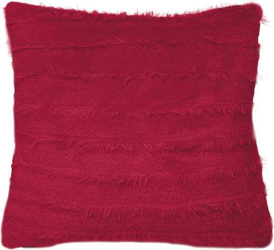 Amo La Casa Sofa-Kissen aus Samt Burgundisch 40x40cm