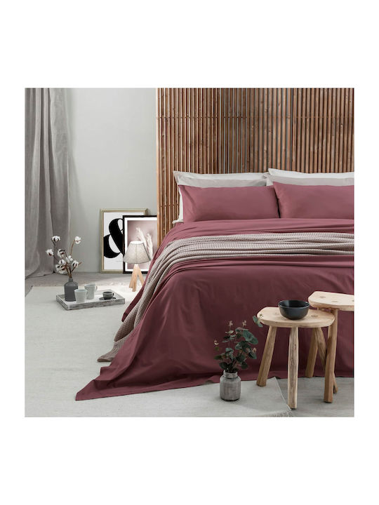 Amo La Casa Σετ Σεντόνια King Size με Λάστιχο 240x290εκ. Μωβ (4τμχ)