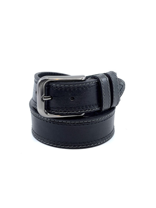 Legend Accessories Men's Leather Wide Belt Black