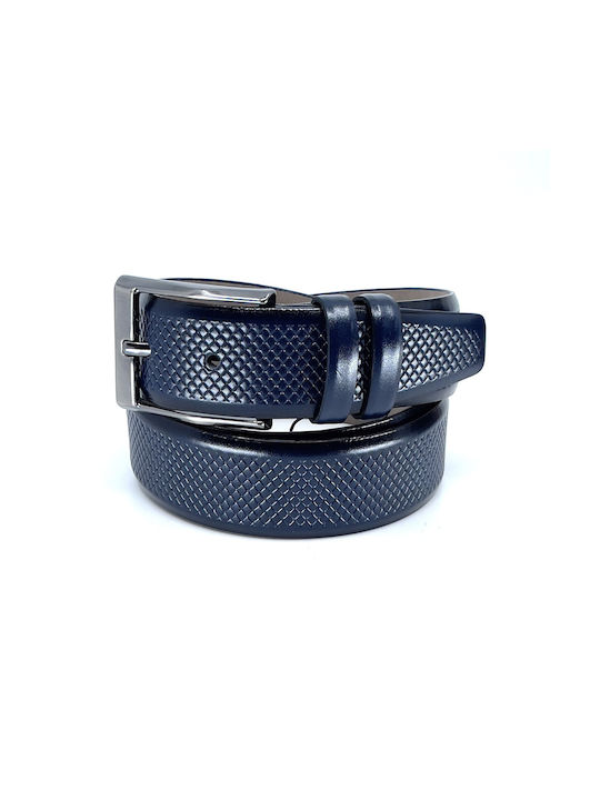 Legend Accessories Men's Leather Belt Blue