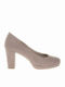 Stefania Suede Beige Heels