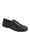 Leder Damen Mokassins in Schwarz Farbe