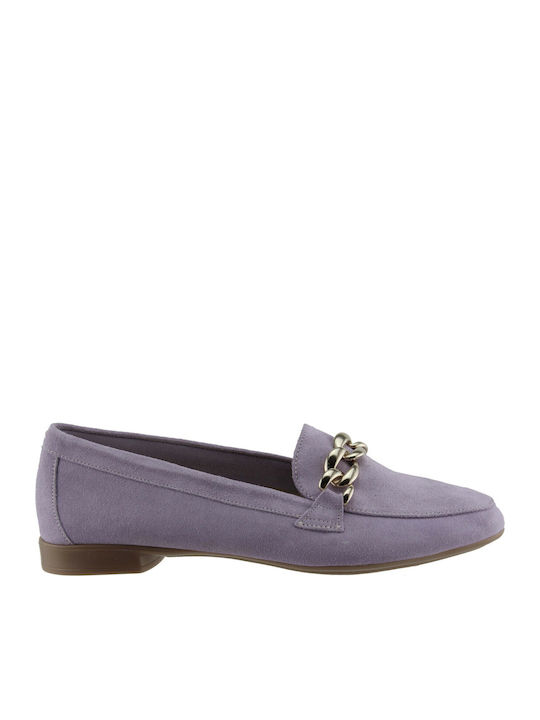 Stefania Leather Women's Moccasins in Purple Color