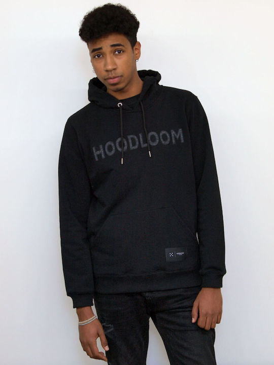 HoodLoom Φούτερ Μαύρο με Κουκούλα