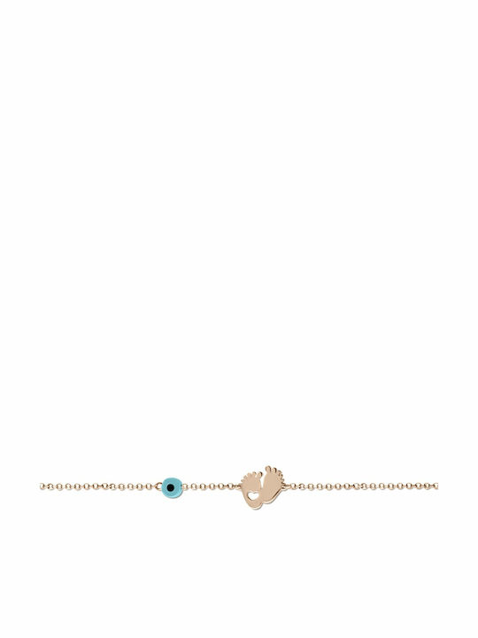 Ekan Kinderarmband Kette aus Gold 14K mit Böses Auge