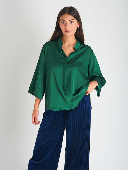 Beltipo Tunic with 3/4 Sleeve Green