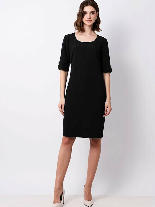 Rochie De Vară Pentru Femei Midi Cu Deschizătură Neagră