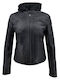 Δερμάτινο Γυναικείο Biker Jacket Μαύρο