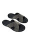 Leder Flache Sandalen für Damen in Schwarz Farbe