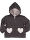 Kids Sweatshirt Cardigan with Hood Grey