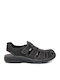 Leder Herrensandalen in Schwarz Farbe
