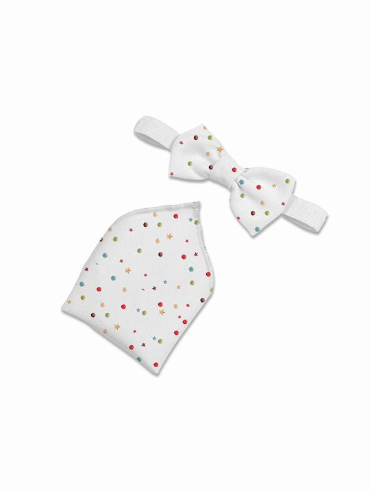 Bonjour Bebe Kids Fabric Bow Tie Set with Pocket Square {& else %} White