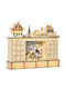 HomCom Christmas Illuminated Decorative Wooden Village Brown with Battery 44x37x10cm.