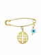 Kiriakos Gofas Child Safety Pin made of Gold 9K with Constantinato